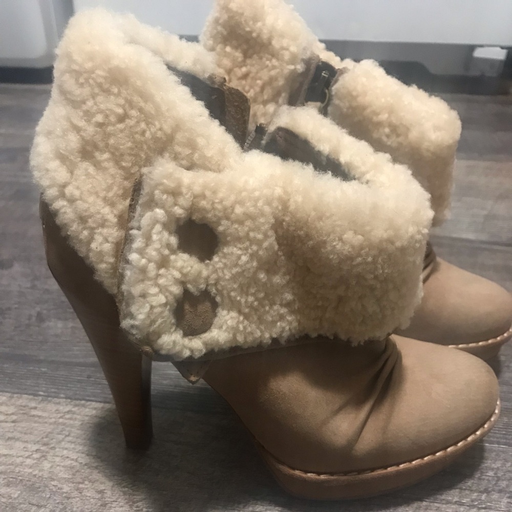 UGG Georgette heeled ankle boots,camel tan.